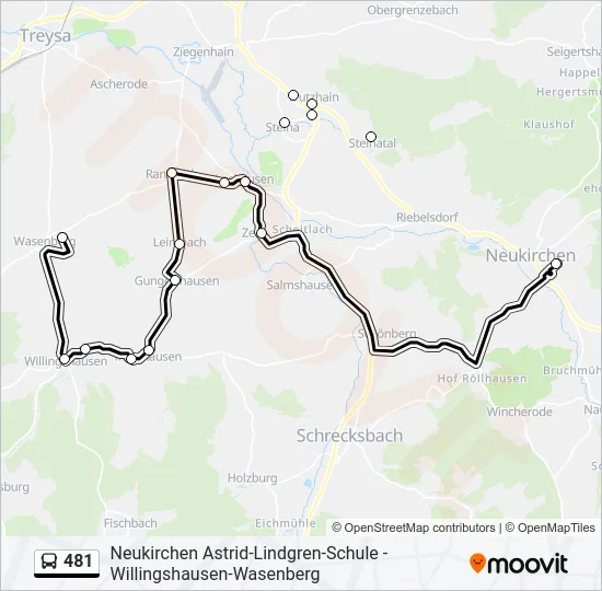 481 Bus Line Map