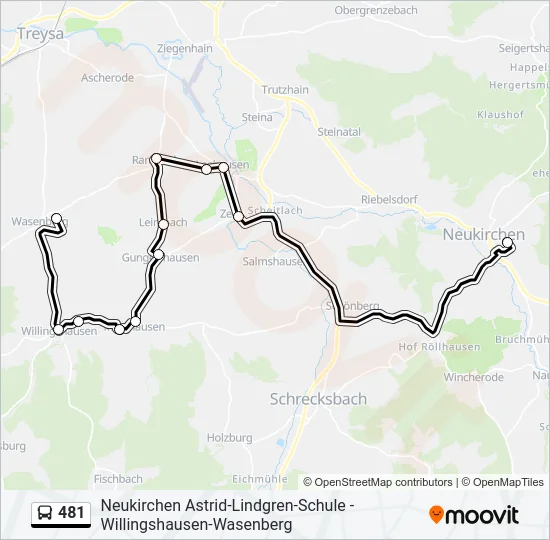 481 Bus Line Map
