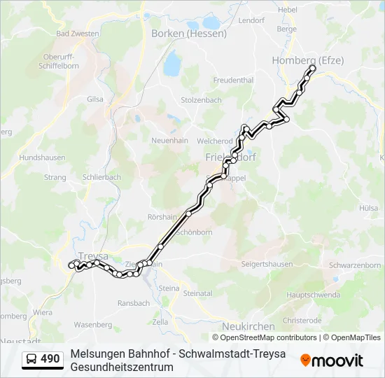 490 Bus Line Map