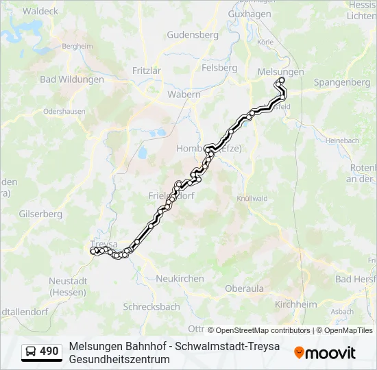490 Bus Line Map