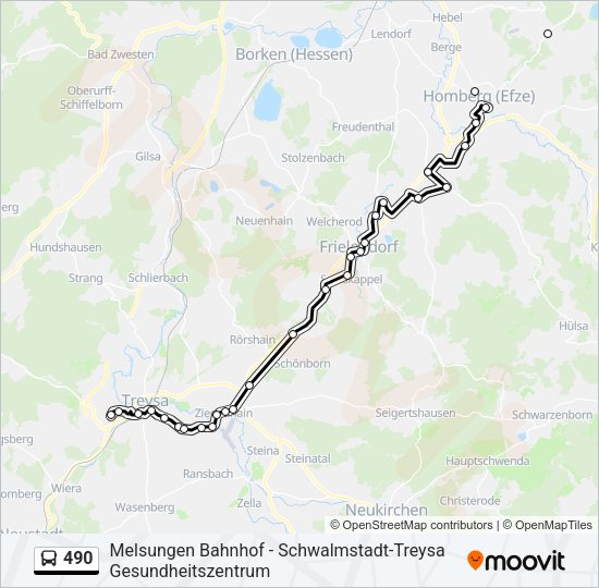 490 Bus Line Map