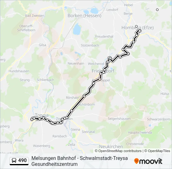 490 Bus Line Map