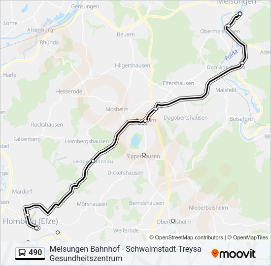 490 Bus Line Map