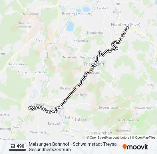 490 Bus Line Map