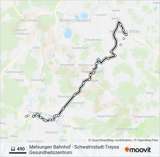 490 Bus Line Map