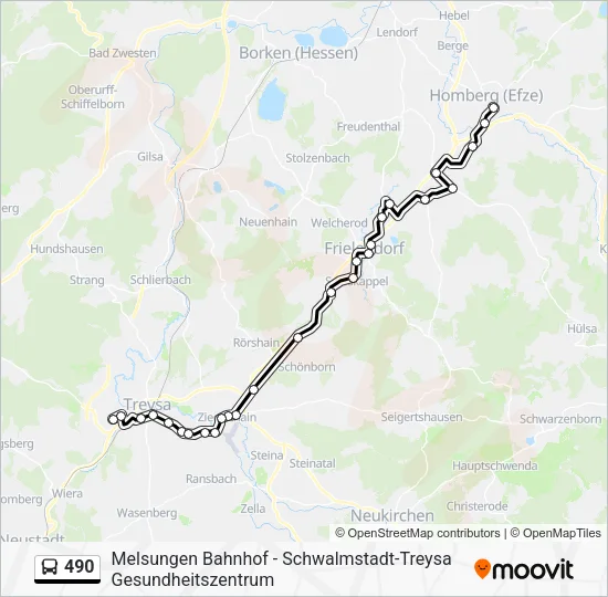 490 Bus Line Map