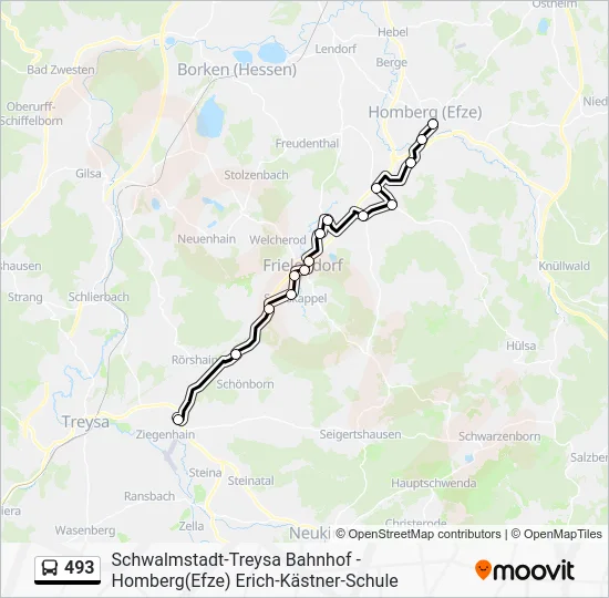 Автобус 493: карта маршрута