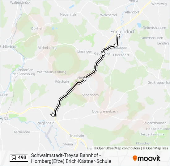 Автобус 493: карта маршрута