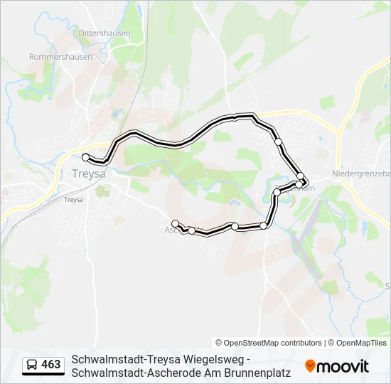 463 Bus Line Map