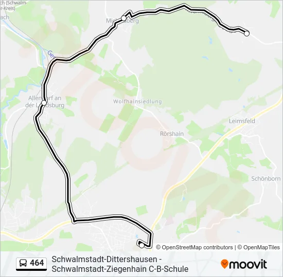464 Bus Line Map