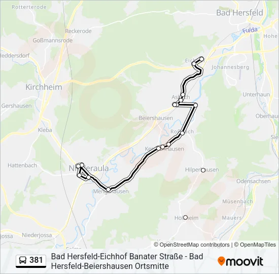 381 Bus Line Map