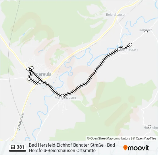 381 Bus Line Map