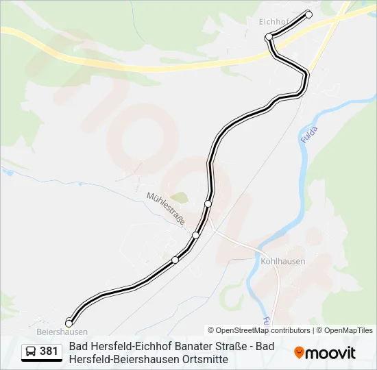 381 Bus Line Map