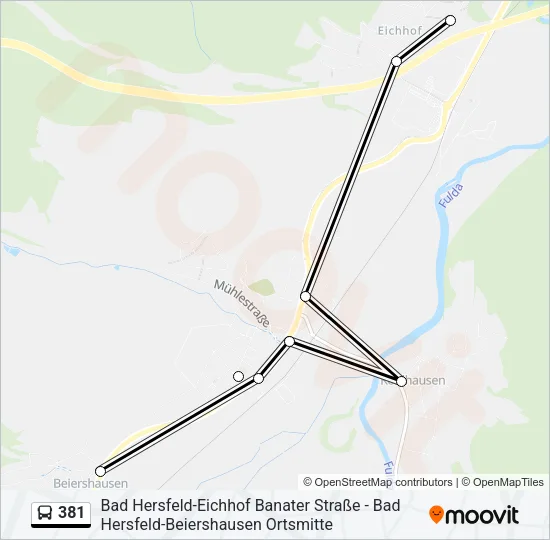 381 Bus Line Map