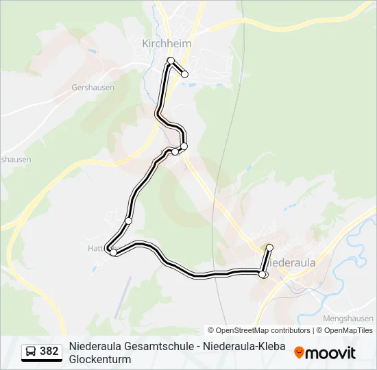 382 Bus Line Map