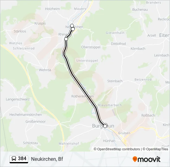 384 Bus Line Map