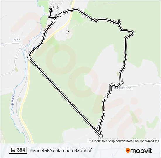 384 Bus Line Map