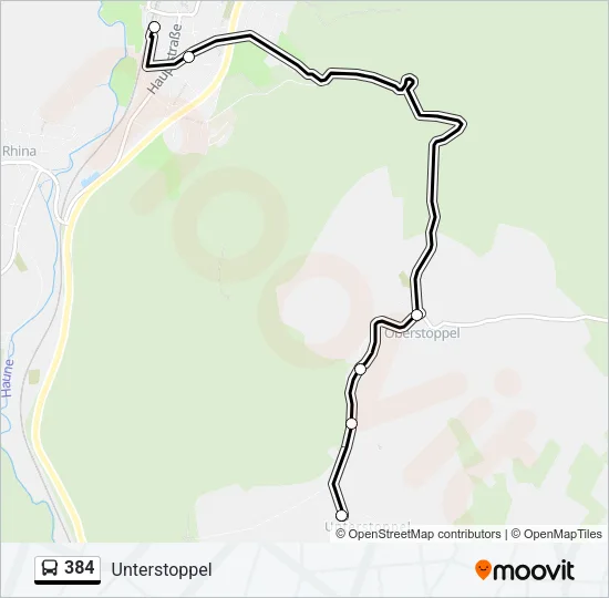 384 Bus Line Map