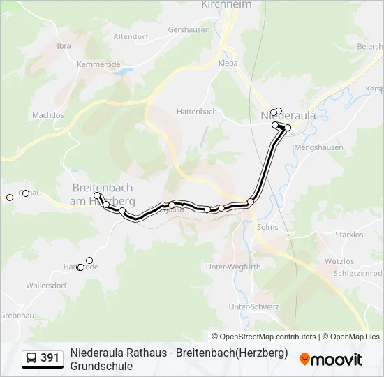 391 Bus Line Map