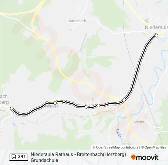 391 Bus Line Map