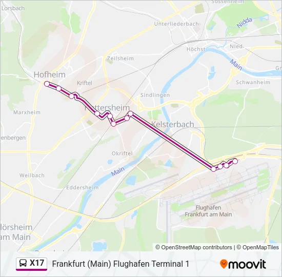 X17 Bus Line Map