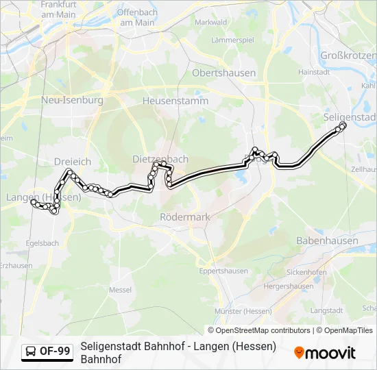 Автобус OF-99: карта маршрута
