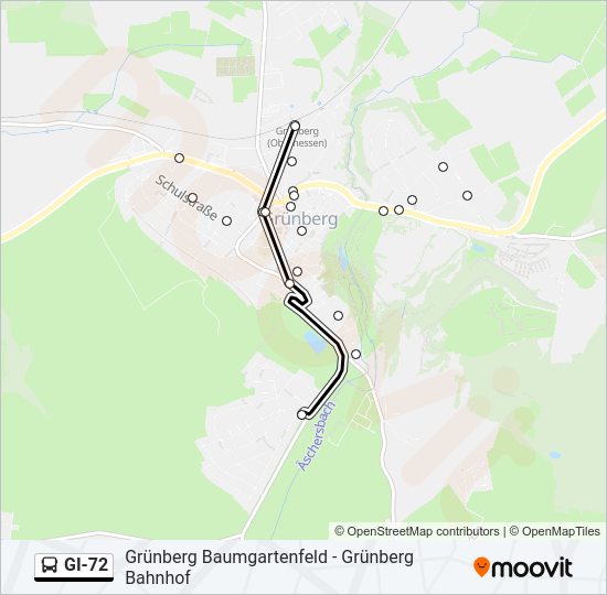 GI-72 Bus Line Map