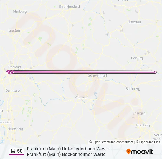 50 Bus Line Map