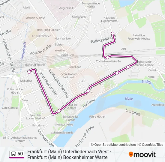 50 Bus Line Map
