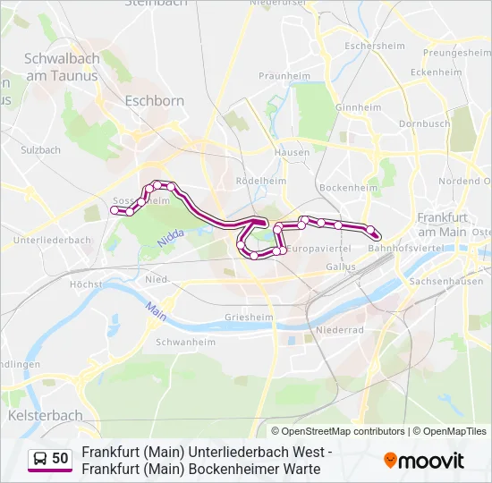50 Bus Line Map