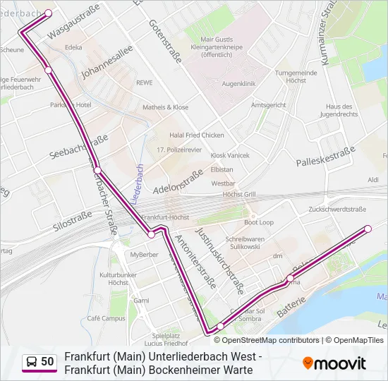 50 Bus Line Map
