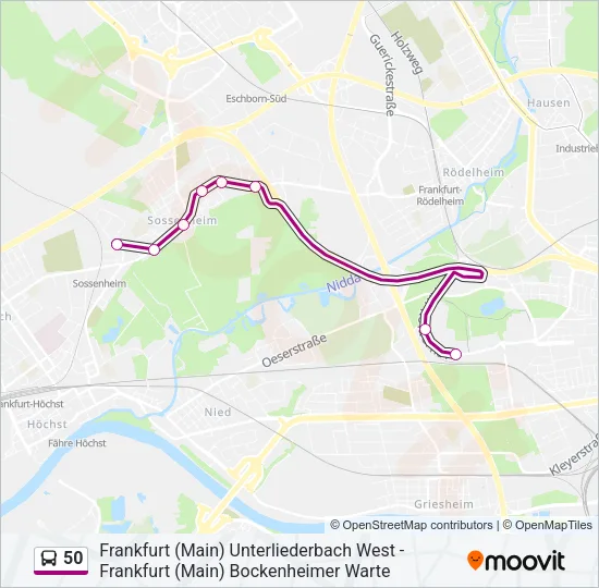 50 Bus Line Map