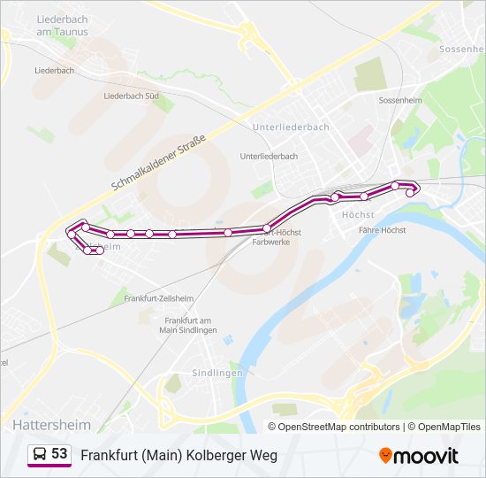 Автобус 53: карта маршрута