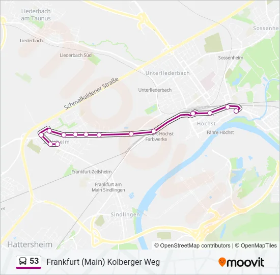 53 Bus Line Map