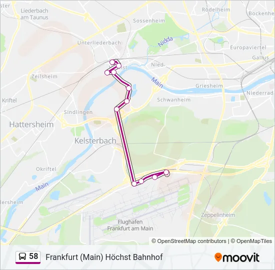 58 Bus Line Map