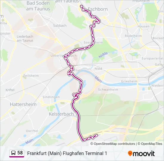 58 Bus Line Map