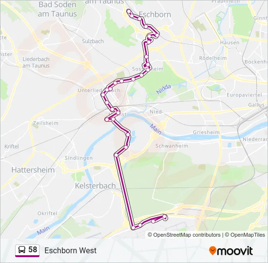 58 Bus Line Map