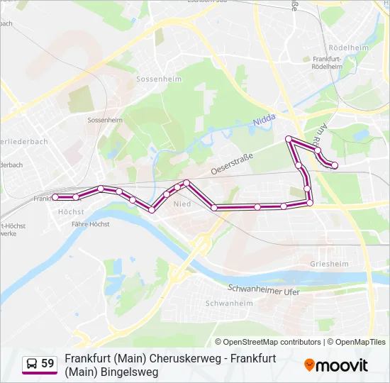 59 Bus Line Map