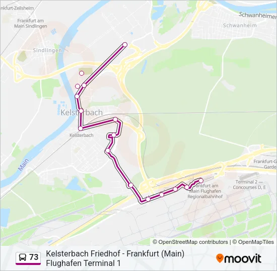Автобус 73: карта маршрута