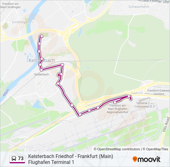 73 Bus Line Map