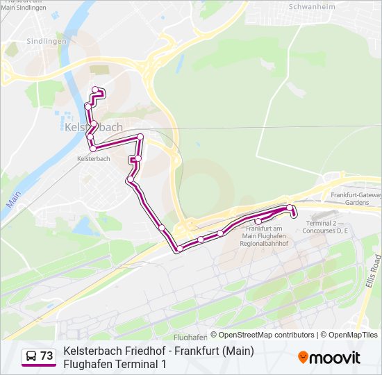 73 Bus Line Map