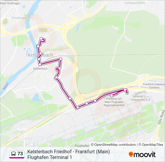 73 Bus Line Map