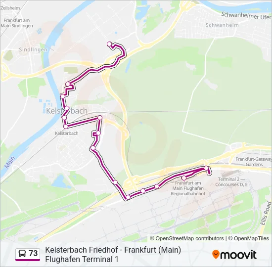 73 Bus Line Map
