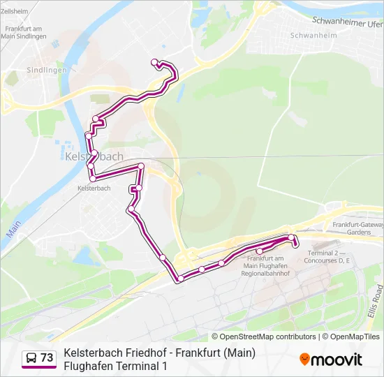 73 Bus Line Map