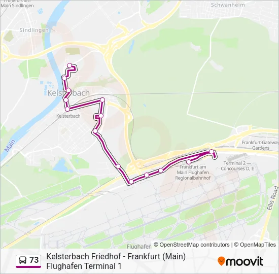 73 Bus Line Map