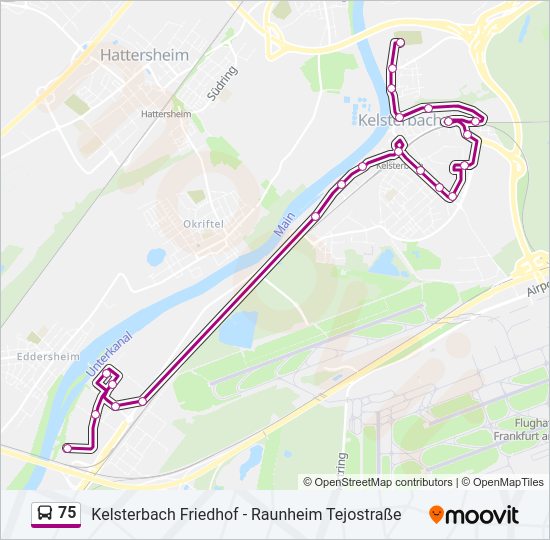 Автобус 75: карта маршрута