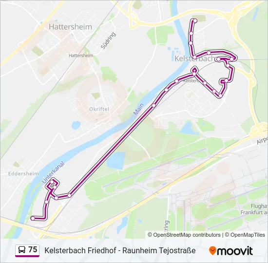 75 Bus Line Map