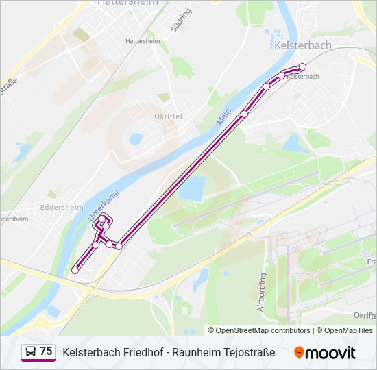 75 Bus Line Map