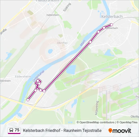 75 Bus Line Map