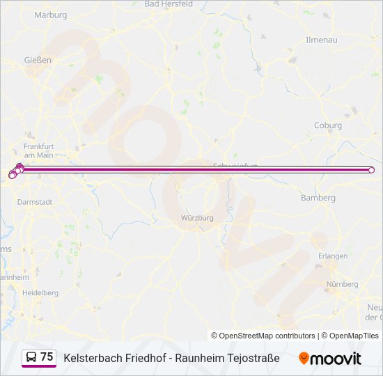 Автобус 75: карта маршрута
